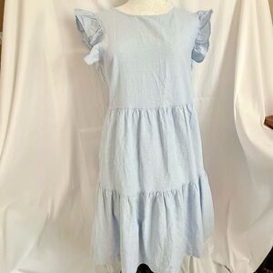 Women M Saks Fifth Avenue Summer Sun Flounce Peasant Dress Sundress Beach J56